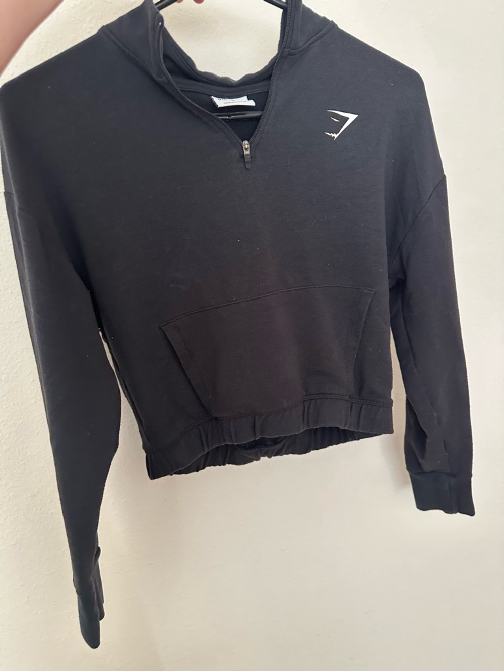 Gymshark Black Cropped Quarter-Zip Sweatshirt